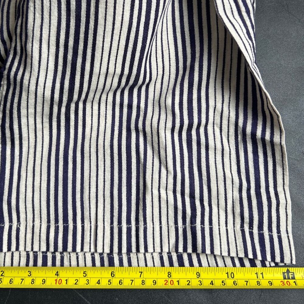 Just Living Casual Wide Striped Pants Large Cotton/Rayon Navy Blue - Picture 6 of 7